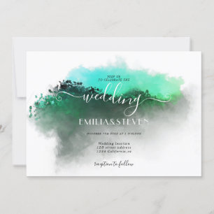 Convite Casamento paisagístico das montanhas Emerald Gree
