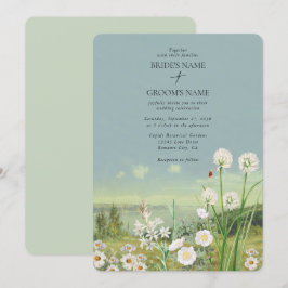 Convite Casamento paisagístico de Watercolor Wildflower