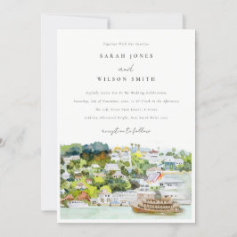 Convite Casamento paisagístico do Cruise do Elegant River