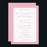 Convite Casamento Pálido Rosa e Branco<br><div class="desc">Fundo de cor sólida rosa pálido com retângulo branco. Coordene suas cores com sua paleta de casamento. Bonito sombra de rosa claro. Crie seu convite de casamento com bonito letra cursiva de caligrafia.</div>