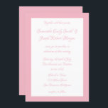 Convite Casamento Pálido Rosa e Branco<br><div class="desc">Fundo de cor sólida rosa pálido com retângulo branco. Coordene suas cores com sua paleta de casamento. Bonito sombra de rosa claro. Crie seu convite de casamento com bonito letra cursiva de caligrafia.</div>