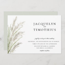 Convite Casamento Pampas Grass Pintado