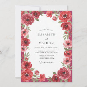 Convite Casamento Papoula Carmesim