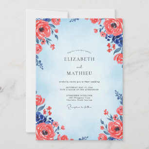 Convite Casamento Papoula Carmesim Azure