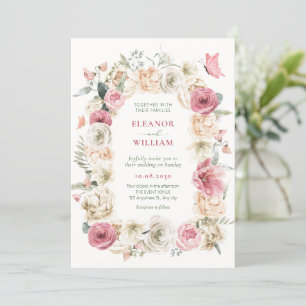 Convite casamento pastel de rosas