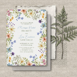 Convite Casamento Pastel Delicate Wildflower
