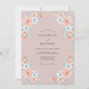 Convite Casamento Pastel Suave Rosa