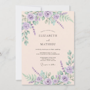 Convite Casamento Pastoral Arejado com Lavanda