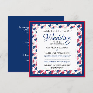 Convite Casamento Patriótico da Praça Personalizada da AMÉ