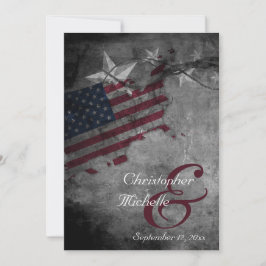 Convite Casamento Patriótico de Bandeira Americano