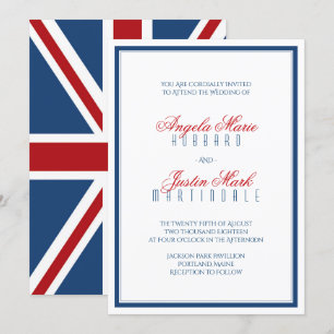 Convite Casamento Patriótico de Union Jack Flag