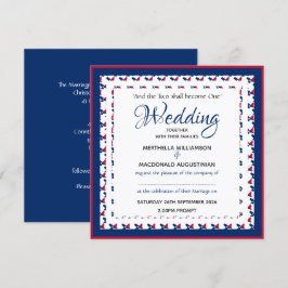 Convite Casamento Patriótico Patriótico Personalizado da P