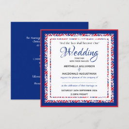 Convite Casamento Patriótico Quadrado Personalizado JACK U