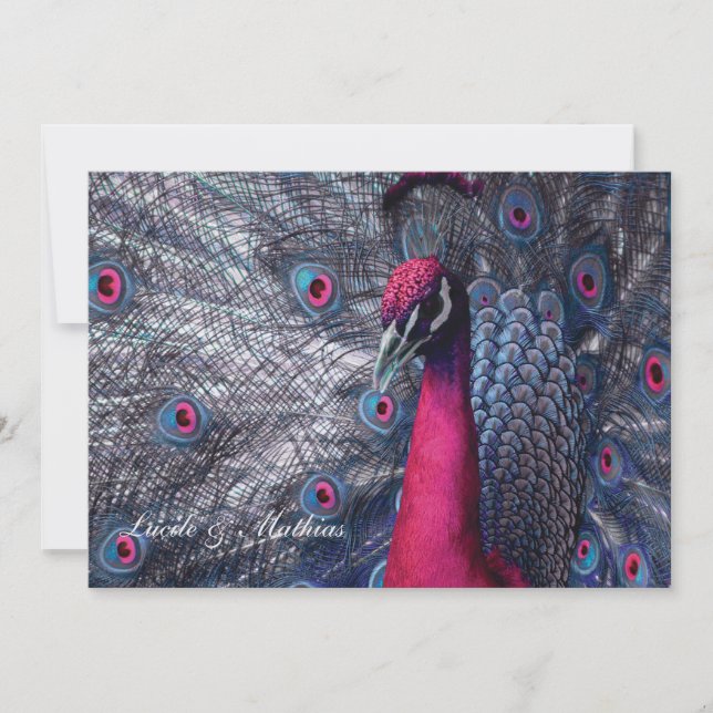 Convite casamento Pavão (Frente)