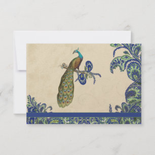 Convite Casamento Pavão Azul e Verde
