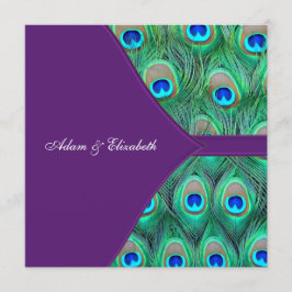 Convite Casamento Pavão Roxo Ameixa