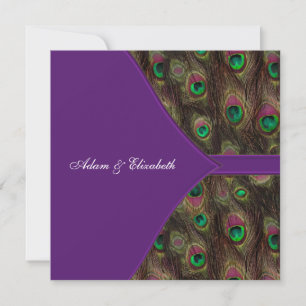 Convite Casamento Pavão Roxo Ameixa