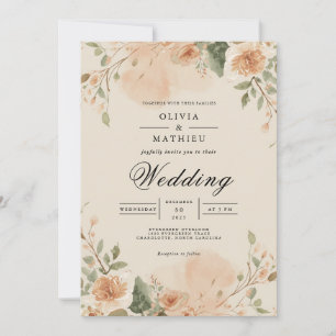 Convite Casamento Peach Blossom