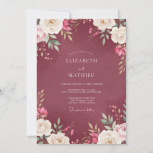 Convite Casamento Peônia Amora
