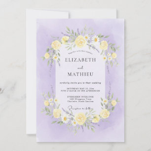 Convite Casamento Peônia Limão Lavanda