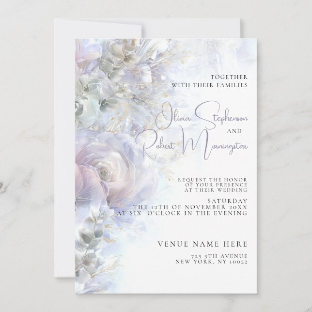 Convite Casamento | Peônias Elegantes (Frente)