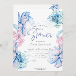 Convite Casamento | Pêonias-rosa-do-céu e bublegum