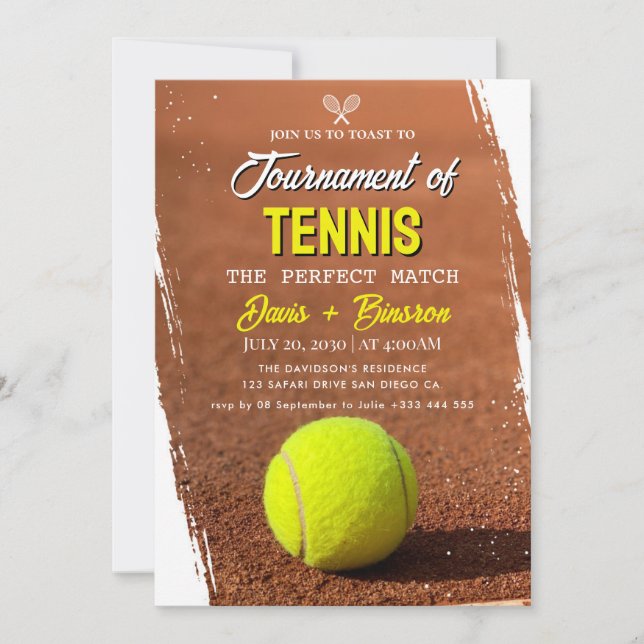 Convite Casamento Perfeito | Tennis Country Club (Frente)