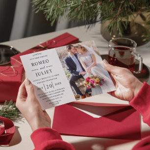 Convite Casamento Personalizado com Foto Minimalista Moder