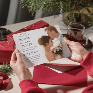 Convite Casamento Personalizado com Foto Minimalista Moder