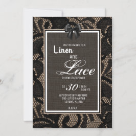 Convite Casamento personalizado com juta, linho e renda