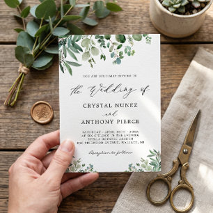 Convite Casamento Personalizado da Folhagem Greenerada Min