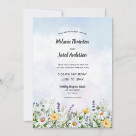 Convite Casamento Personalizado de Aquarela de Flor Silves