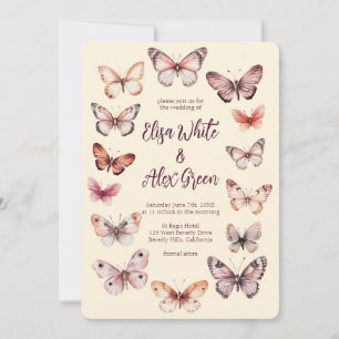 Convite Casamento PERSONALIZADO De Borboletas Elegantes