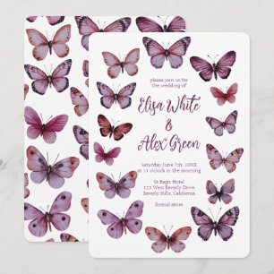 Convite Casamento PERSONALIZADO De Borboletas Elegantes