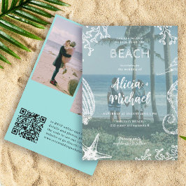 Convite Casamento personalizado de colagem de fotos QR na