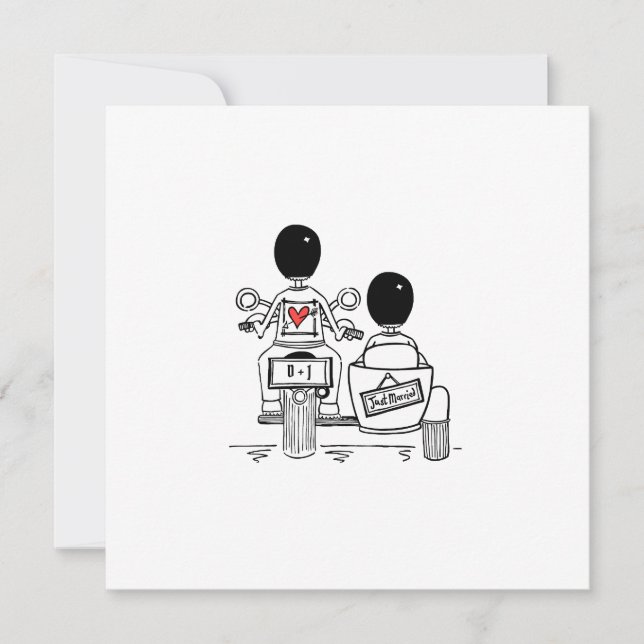 Convite Casamento Personalizado de Dois Noivos com Moto e  (Frente)