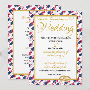 Convite Casamento Personalizado de Escritura Cristã da AMÉ