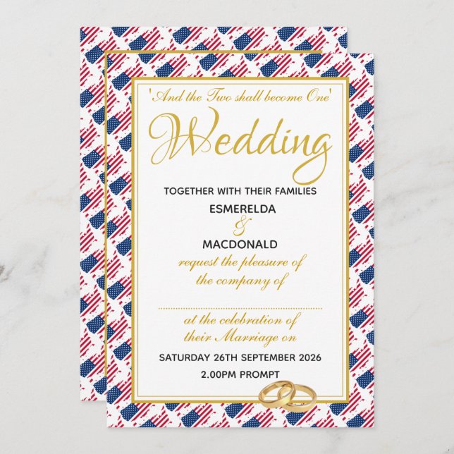 Convite Casamento Personalizado de Escritura Cristã da AMÉ (Frente/Verso)