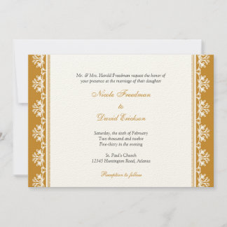 Convite Casamento personalizado de fronteira com o filigre