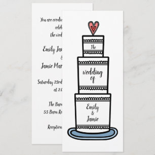 Convite Casamento Personalizado De Ilustração De Bolo De C