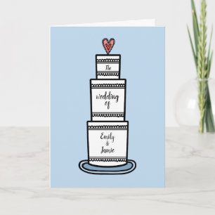 Convite Casamento Personalizado De Ilustração De Bolo De C