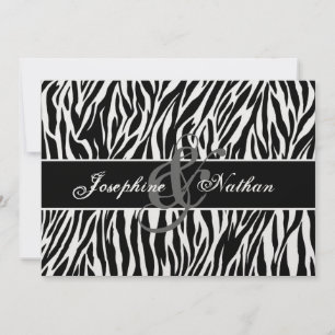 Convite Casamento Personalizado de Impressão de Zebra Neg