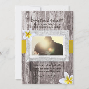 Convite Casamento Personalizado De Madeira E Frangipani Ru