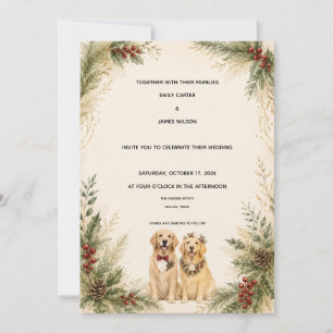 Convite Casamento Personalizado de Natal com Retriever Dou