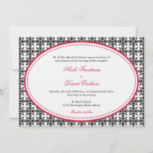 Convite Casamento personalizado de pré-disquete de oval co