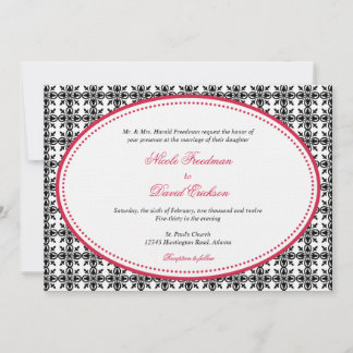 Convite Casamento personalizado de pré-disquete de oval co