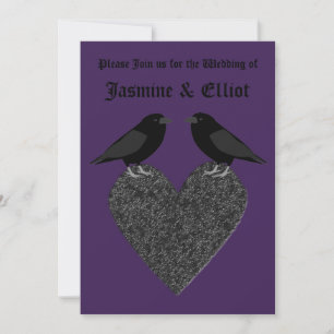 Convite Casamento Personalizado de Ravens Góticos e Cora