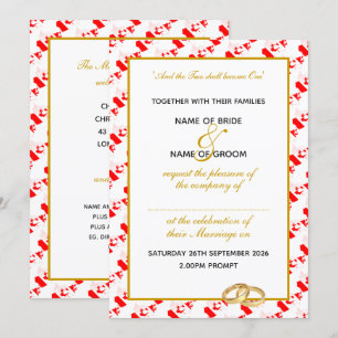 Convite Casamento Personalizado do Trim Dourado do CANADÁ