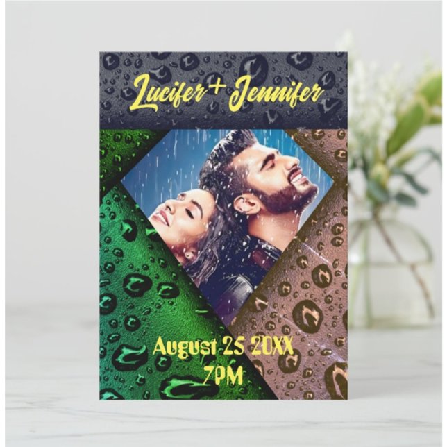 Convite Casamento Personalizado Elegante Moderno do Golden (Criador carregado)