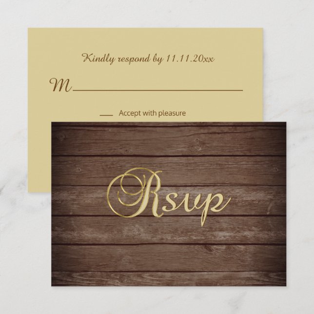 Convite Casamento Personalizado Elegante Outono Rústico Ma (Frente/Verso)